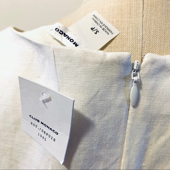 NWT Club Monaco linen flutter sleeve top S - Picture 6 of 7